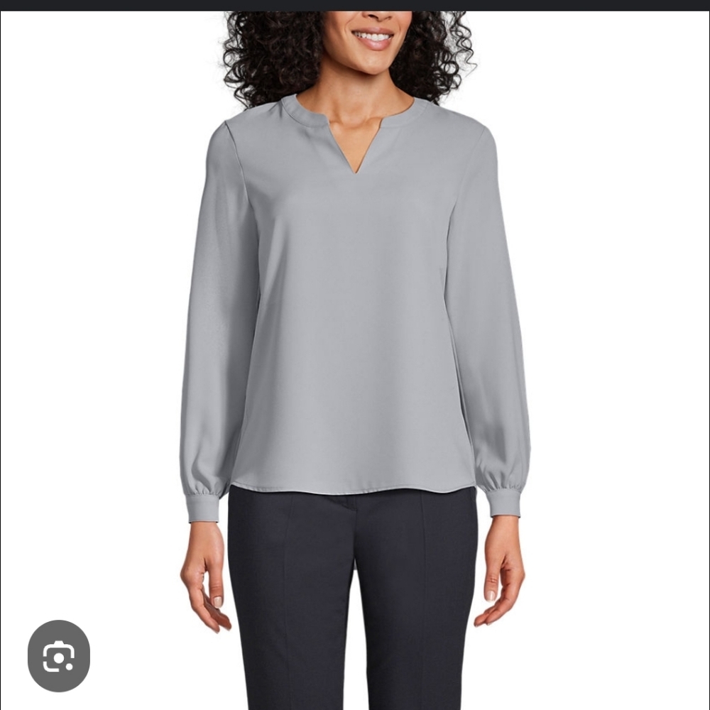 Lands' End Women's 18W Plus   Grey Blouse,
